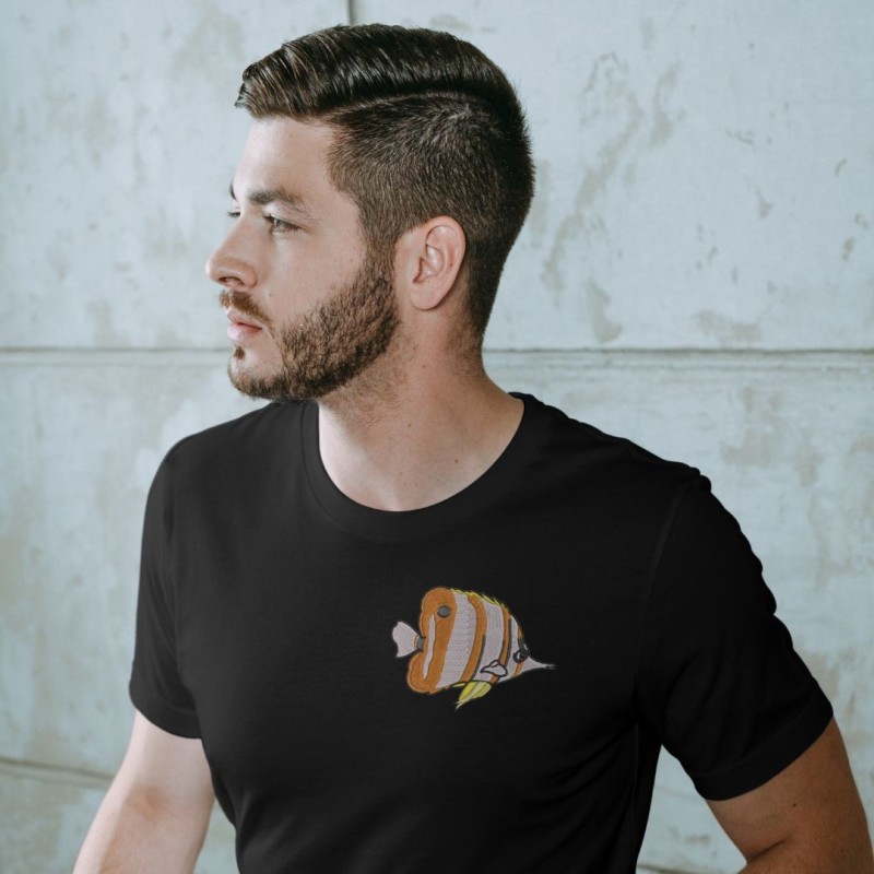 Embroidered Unisex's Shirt ''Butterfly fish''