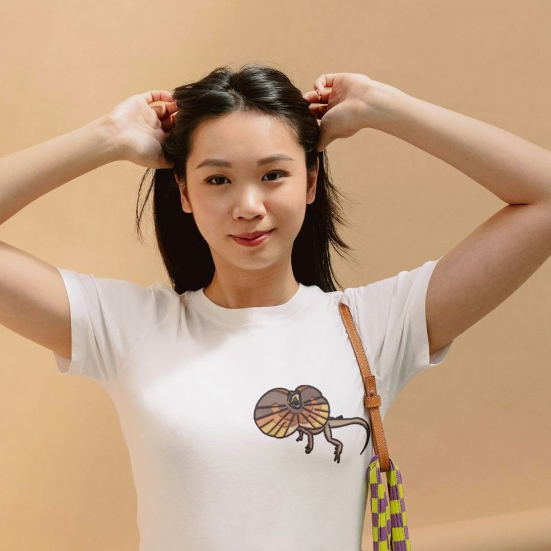 Embroidered Women's Shirt ''Frilled Lizard''