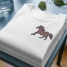 Chandail brodé Unisexe ''Cheval - Robe unie''