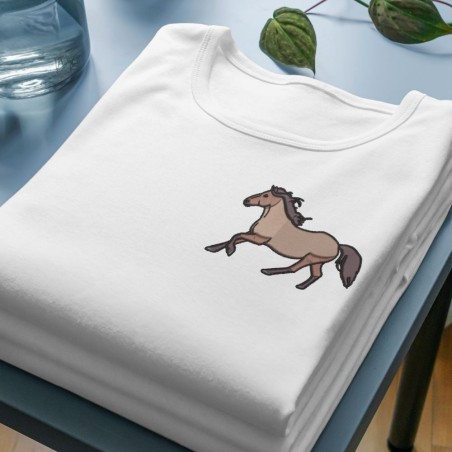 Chandail brodé Femme ''Cheval - Robe unie''