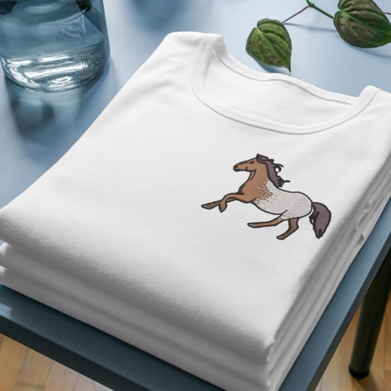 Chandail brodé Femme ''Cheval - Robe tachetée''