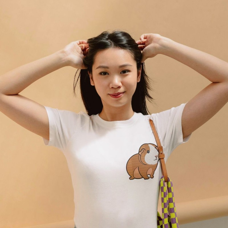 Embroidered Women's Shirt ''Guinea Pig''