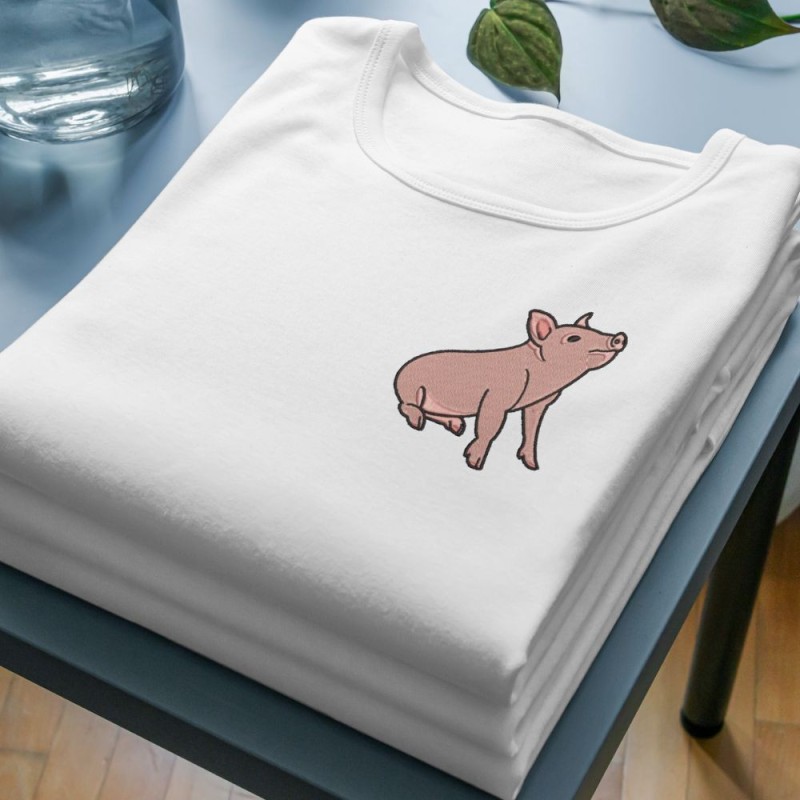 Chandail brodé Unisexe ''Cochon''
