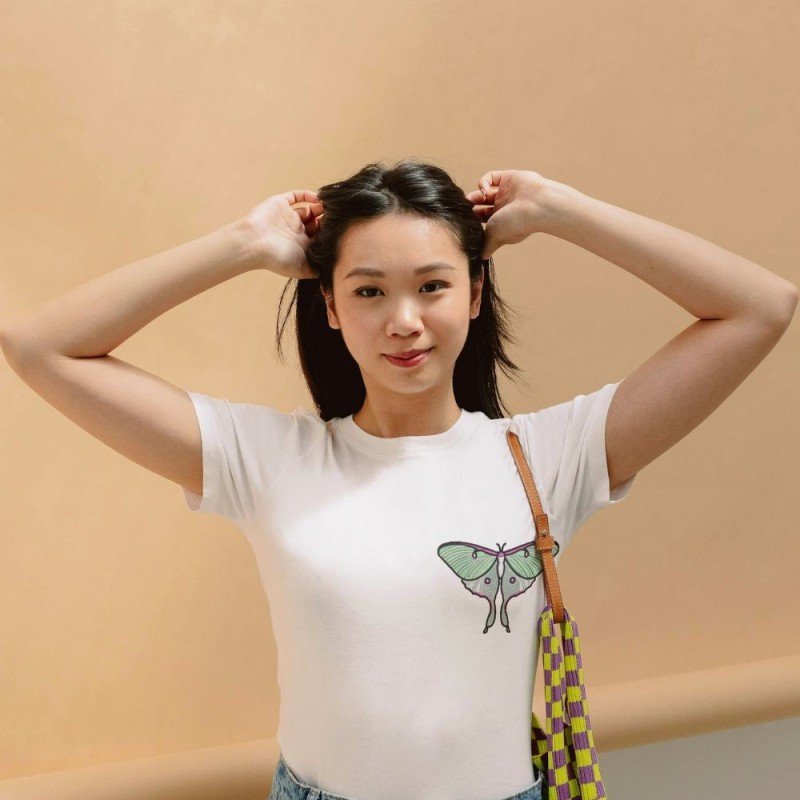 Embroidered Women's Shirt ''Luna Moth''