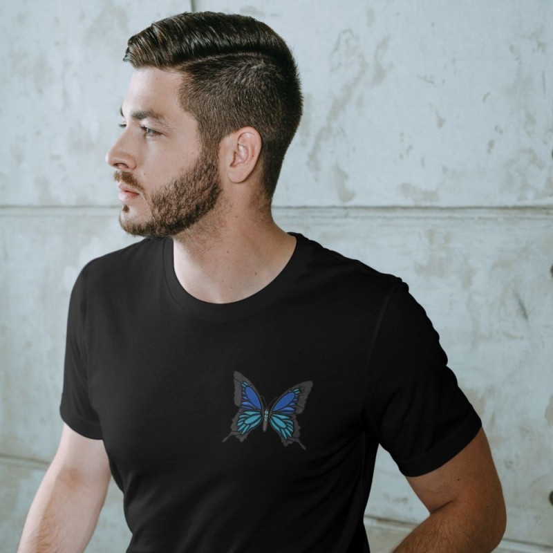 Chandail brodé Unisexe ''Morpho bleu''