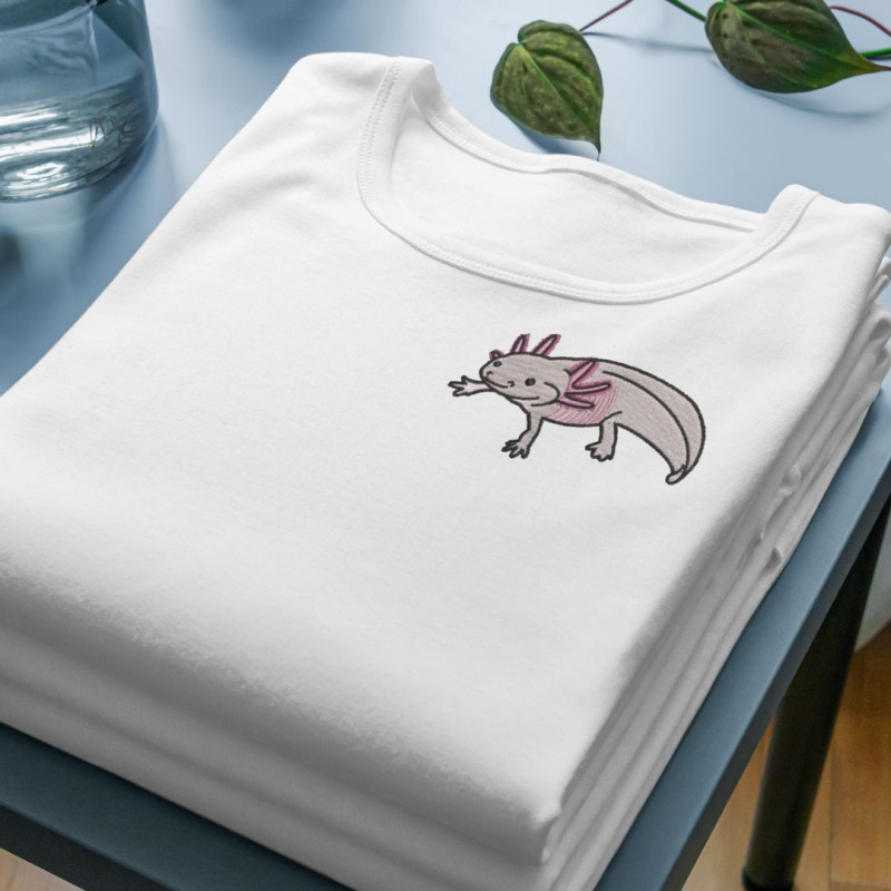 Embroidered Unisex's Shirt ''Axolotl''